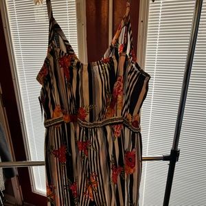 Hint of blush floral jumpsuit